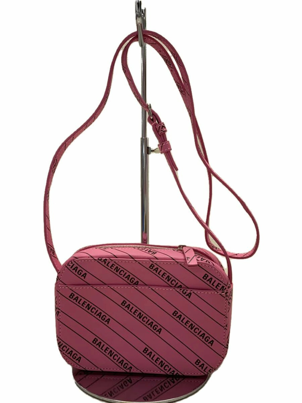 Balenciaga Camera Bag Shoulder Leather Pink All over